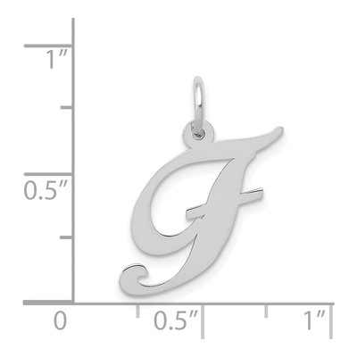 14K White Gold Letter F Charm – view 4