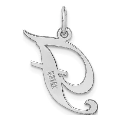 14K White Gold Letter F Charm – view 5