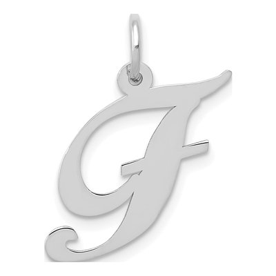 14K White Gold Letter F Charm