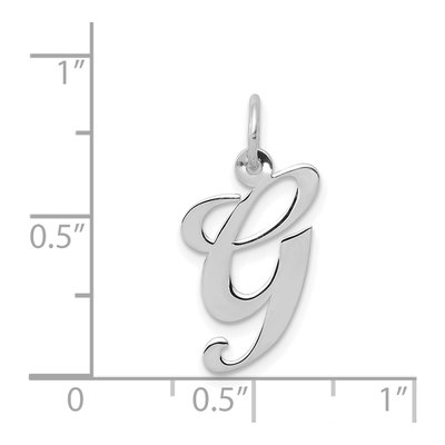 14K White Gold Letter G Charm – view 4