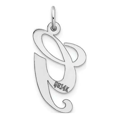 14K White Gold Letter G Charm – view 5