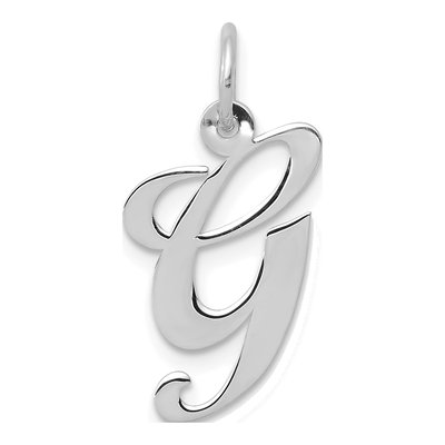 14K White Gold Letter G Charm