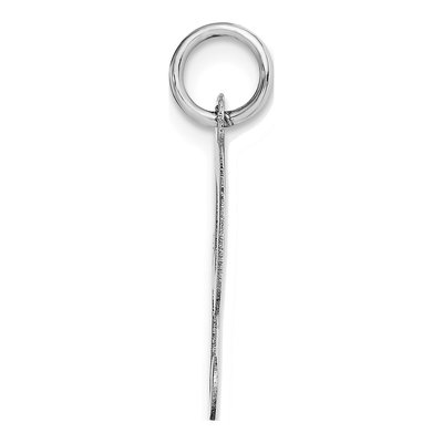 14K White Gold Medium Fancy Script Letter H Charm – view 2