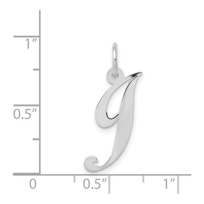 14K White Gold Letter J Pendant – view 4