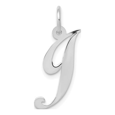 14K White Gold Letter J Pendant