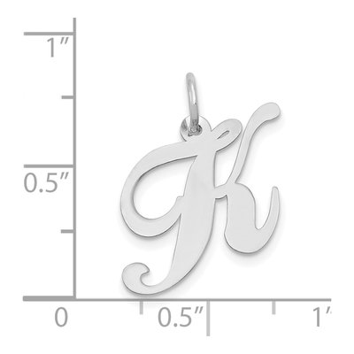 14K White Gold Script Letter K Charm – view 3