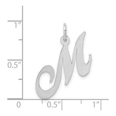 14K White Gold Letter M Pendant – view 4