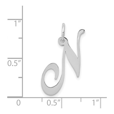 14K White Gold Letter N Charm – view 4