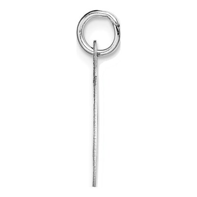 14K White Gold Medium Fancy Script Letter O Charm – view 3