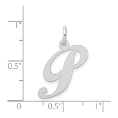 14K White Gold Letter P Pendant – view 4