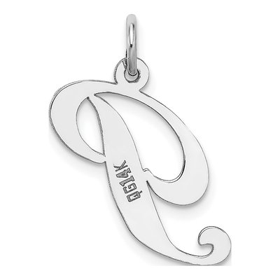 14K White Gold Letter P Pendant – view 5