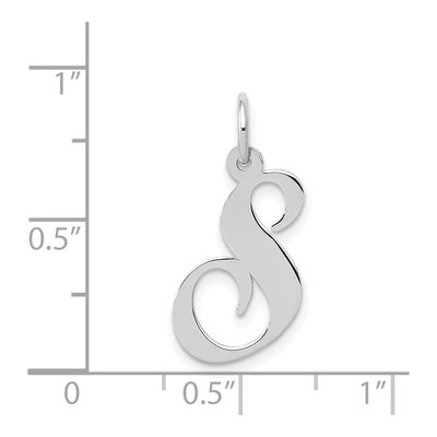 14K White Gold Letter S Charm – view 4