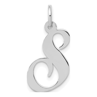 14K White Gold Letter S Charm