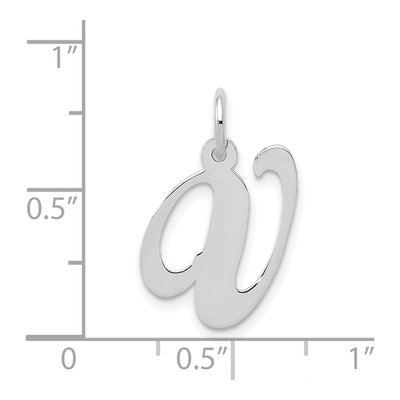 14K White Gold Letter V Pendant – view 4