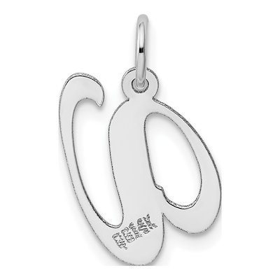 14K White Gold Letter V Pendant – view 5