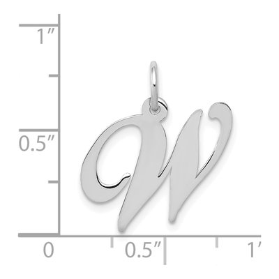 14K White Gold Letter W Pendant – view 4