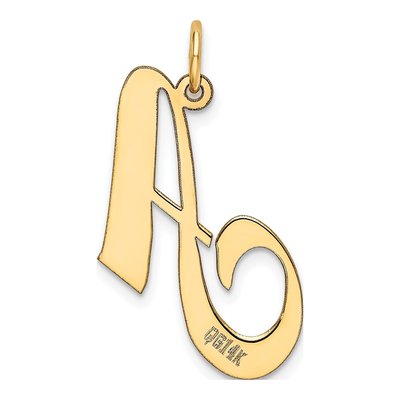 14K Yellow Gold Large Script Letter A Charm – view 4