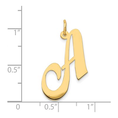 14K Yellow Gold Large Script Letter A Charm – view 5