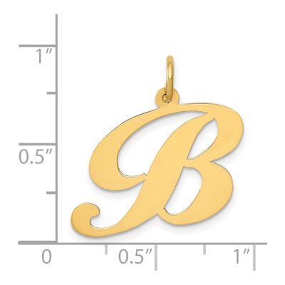 14K Yellow Gold Large Script Letter B Charm – view 4