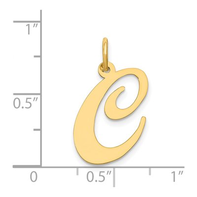 14K Yellow Gold Large Letter C Charm – view 5