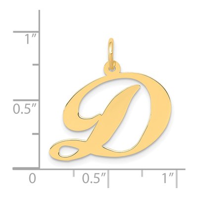 14K Yellow Gold Script Letter D Pendant – view 4