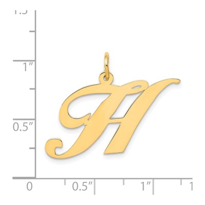 14K Yellow Gold Large Letter H Charm – view 4