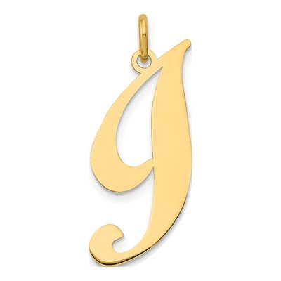 14K Yellow Gold Initial I Charm