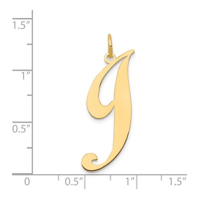 14K Yellow Gold Large Letter J Pendant – view 4