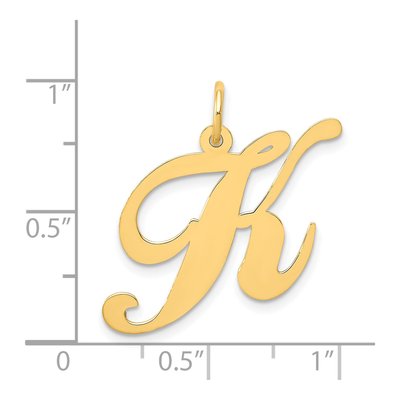 14K Yellow Gold Large Script Letter K Charm – view 4
