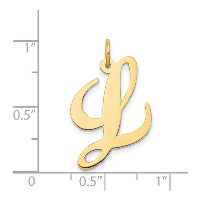 14K Yellow Gold Large Script Letter L Charm – view 4