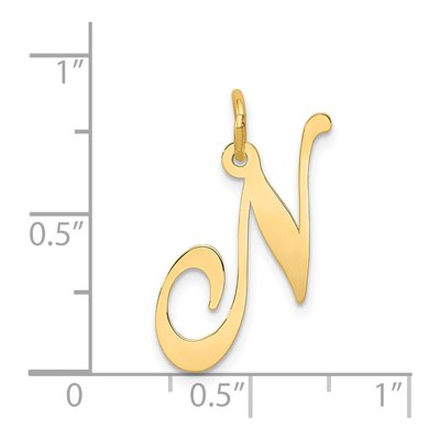 14K Yellow Gold Letter N Charm – view 4