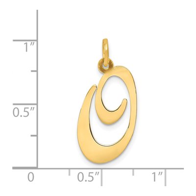 14K Yellow Gold Letter O Pendant – view 4