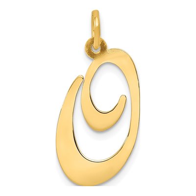 14K Yellow Gold Letter O Pendant