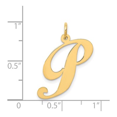14K Yellow Gold Letter P Charm – view 4