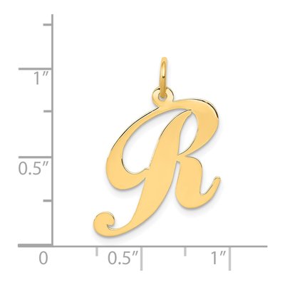 14K Yellow Gold Letter R Charm – view 4