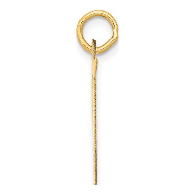 14K Yellow Gold Large Script Letter T Charm – view 3