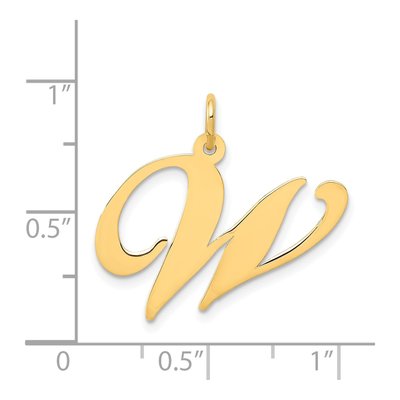 14K Yellow Gold Letter W Charm – view 4