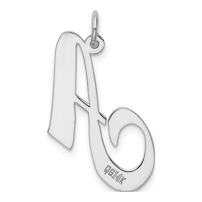 14K White Gold Large Letter A Pendant – view 4