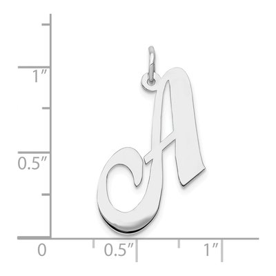 14K White Gold Large Letter A Pendant – view 5
