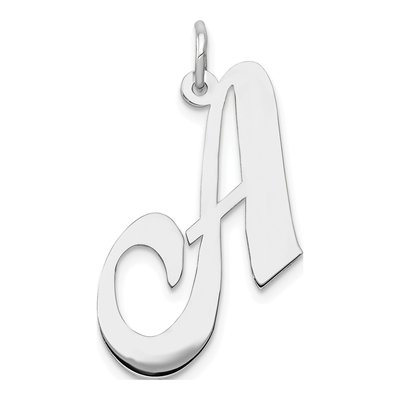 14K White Gold Large Letter A Pendant