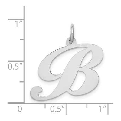 14K White Gold Script Letter B Charm – view 5