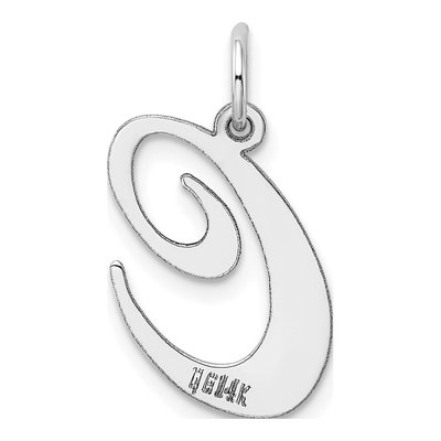 14K White Gold Script Letter C Charm – view 4