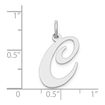 14K White Gold Script Letter C Charm – view 5