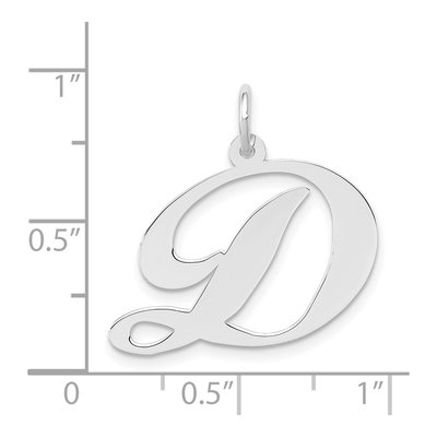 14K White Gold Letter D Charm – view 4