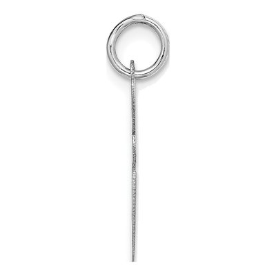 14K White Gold Large Script Letter E Charm – view 3