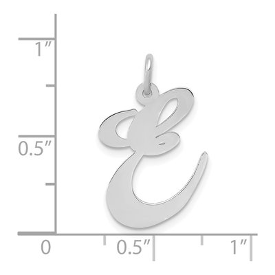 14K White Gold Large Script Letter E Charm – view 4