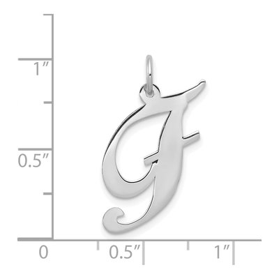 14K White Gold Letter F Charm – view 4