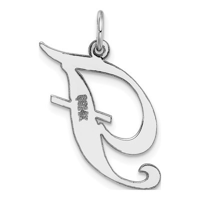 14K White Gold Letter F Charm – view 5