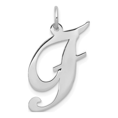 14K White Gold Letter F Charm