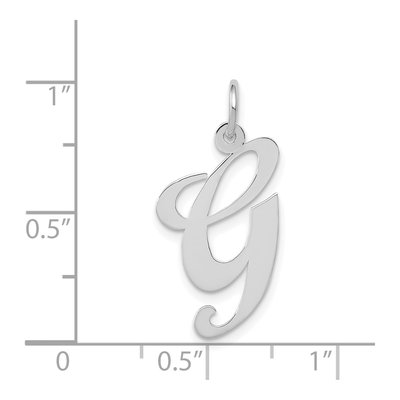 14K White Gold Letter G Charm – view 4